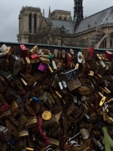 locks on bridge at Notre Dame