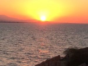 Sunset at the beach in Musat.