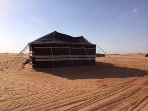 tent in the middle of the desert