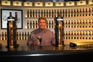 Perry Adair drinking a Guinness after the perfect pour
