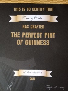 Guinness Pouring Certificate