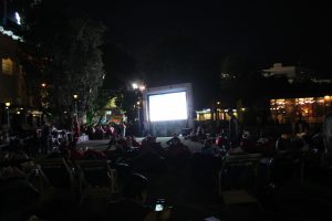 Outdoor tennis screen at Dubai Tennis Tournament