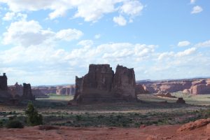 Highway I 70 monolith near Moab, Utah