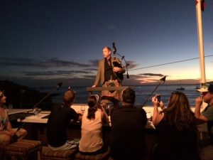 Bagpiper at sunset in Lahina