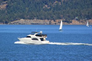 Power boat in the Gulf Islands