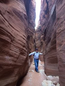 Perry in a slot canyon