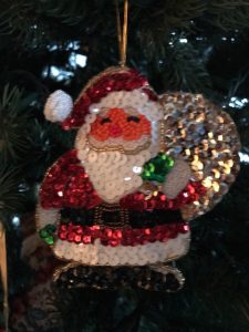 Sequened Santa ornament