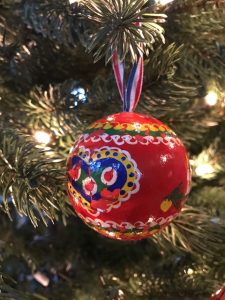 Polish wooden Christmas ball.