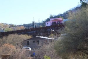 border wall between houses