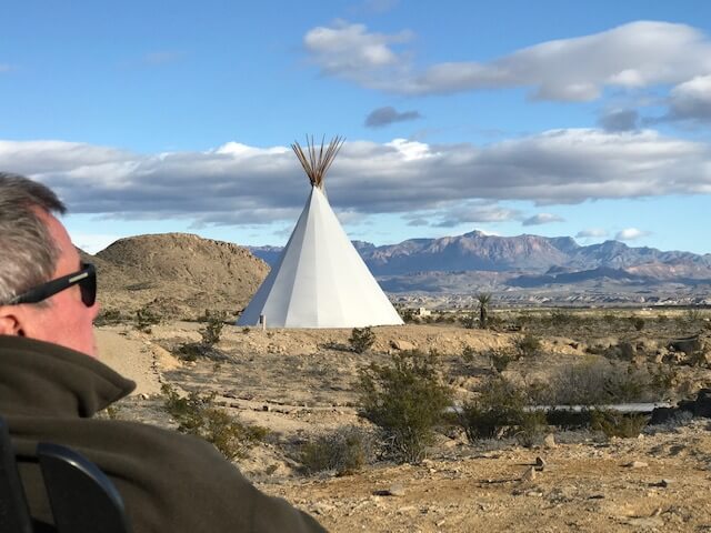 Tipi lodging outside Big Bend National Park