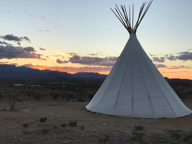 Tipi at sunset